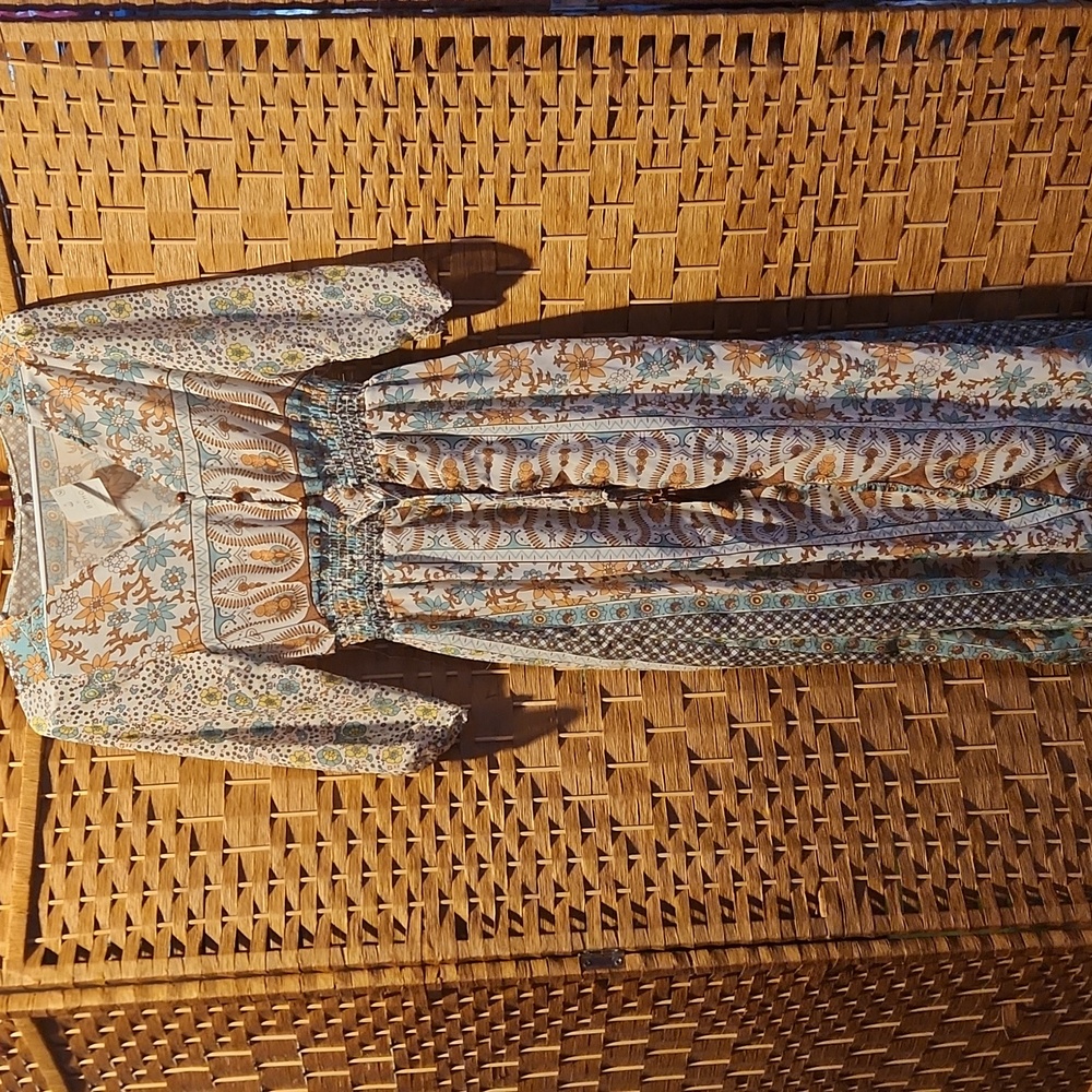 BOHO, Spring, Fall, Lightweight, Bohemian Floral, Tropical Maxi Dress Coverup